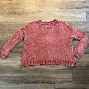Aerie pink chenille sweater size L